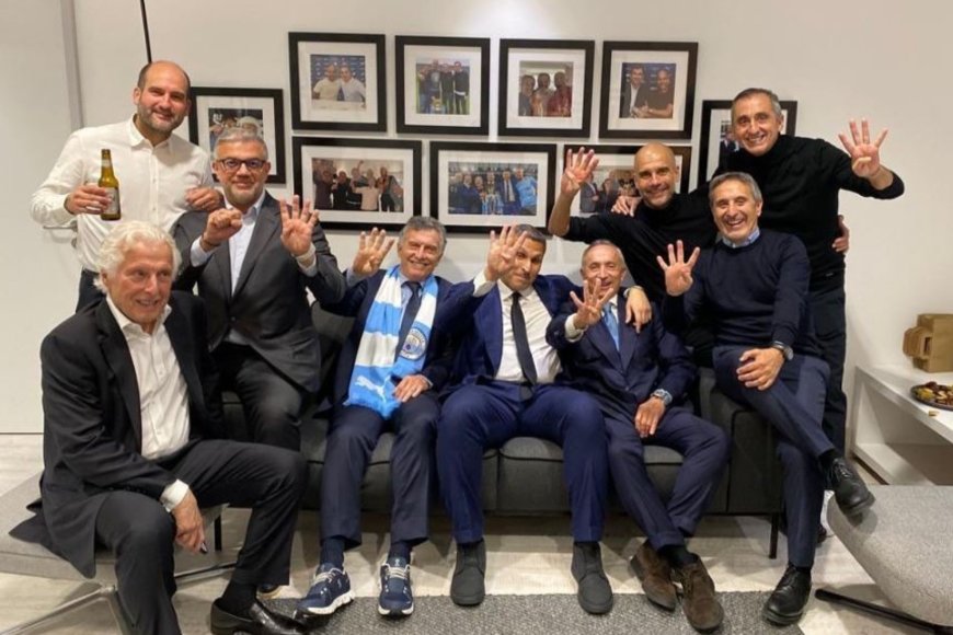 Guardiola's controversial photo with his inner circle: A four-finger gesture to Real Madrid