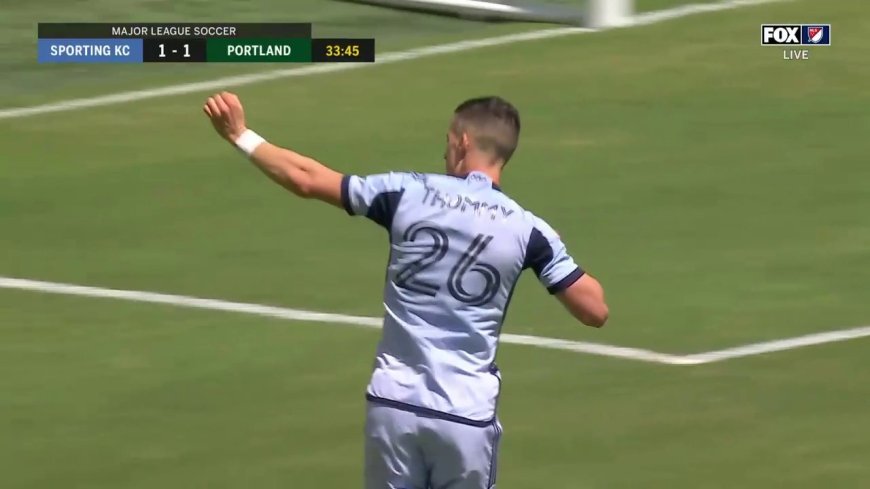 Erik Thommy puts in a laser goal to bring Sporting KC to a 1-1 tie with Portland